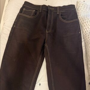 Zara Brown Straight Cropped Jeans